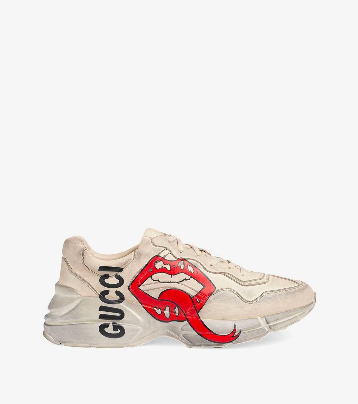 Rhyton sneaker with mouth print
