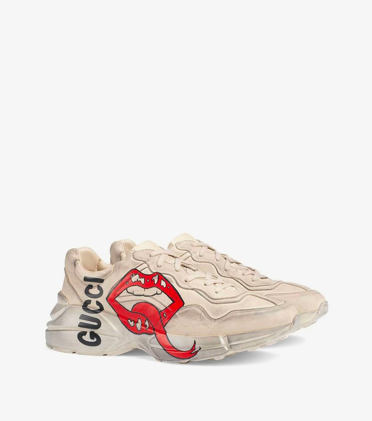 Rhyton sneaker with mouth print